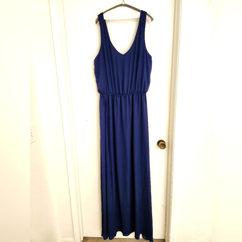 MuMu Navy Blue Sleeveless Maxi Dress